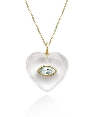 Hye Jane Jewelry Amie Clear Quartz Marquis Heart Pendant - Metallic