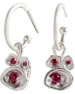 Claire Hill Designs Ruby Lichen Hoop Earrings - Metallic