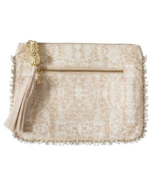 Sophia Alexia Neutrals Sand Pebbles Clutch Bag - Natural