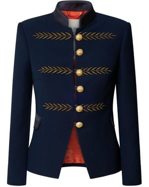 The Extreme Collection Cropped Embroidered Blazer Renata - Blue