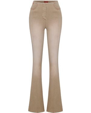 Pcfg Neutrals Cotton Coated Flare Pant - Natural