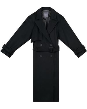 InAvati Wool Coat With Belt - Black