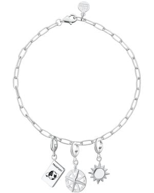 Lily Charmed Sterling Holiday Oval Link Charm Bracelet - Metallic