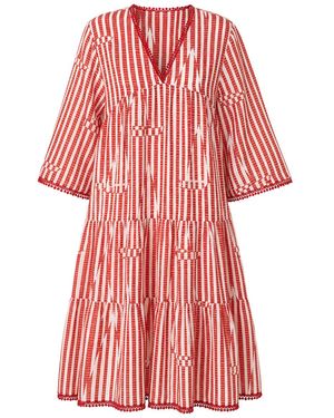 Adrift Clothing Mable Cotton Silk Short Dress - Red
