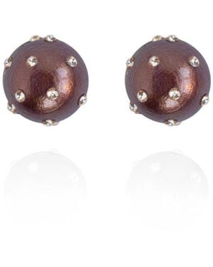 Saule Label Gaia Jet Petite Earrings - Purple