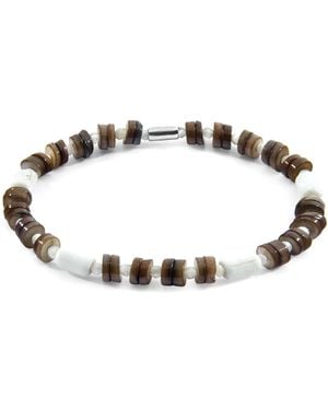 Anchor and Crew Maisie & Freshwater Shell Skinny Bracelet - Metallic