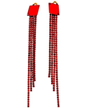 Laura Daili Ruby Rain Clip-On Earrings - Red