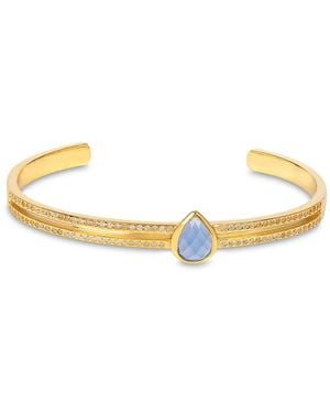 Amadeus Athena Cuff Bracelet With Chalcedony And Diamonds - Metallic