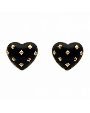 Michael Nash Jewelry Cosette Heart Resin Stud Earrings - Black