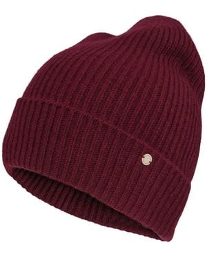tirillm Holly Rib Knitted Cashmere Beanie, Deep Burgundy - Red