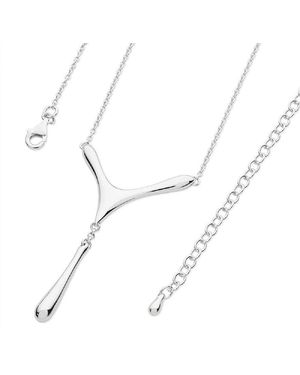 Lucy Quartermaine Drop Pendant With Chain - Metallic