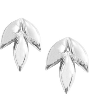 Maison De Gala Tone Triple Petal Stud Earrings - Metallic