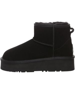 EverAu Australia Dusky Leather Platform Short Boots - Black