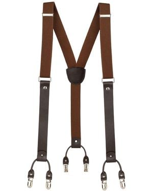 Badass & Goddess Leather Leather Front Suspenders - Brown