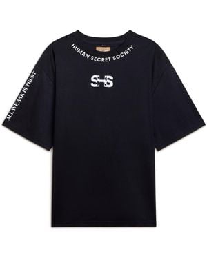 Human Secret Society Necklace Cotton Silk - Black
