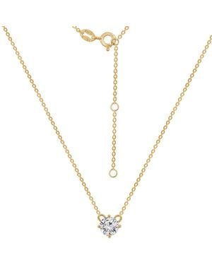 Diamonbliss Embellished With Swarovski Plated Round Cut Solitaire Pendant Necklace, One Carat - Metallic