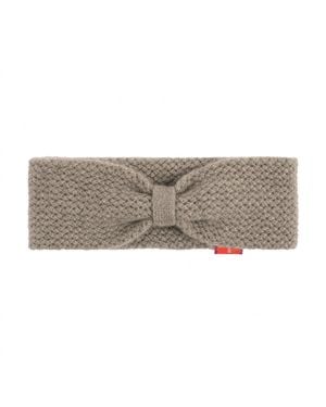 Pink Maharani Neutrals Knitted Bow Headband – Natural - Grey