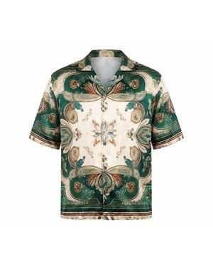 Hustle Welcome To Miami Satin-Shirt - Green