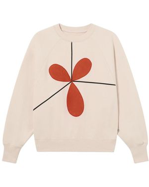 Thinking Mu Patched Sabine Bonnie Sweatshirt - White