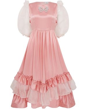 Lisa The Label Angel Cloud Puff Dress Long - Pink