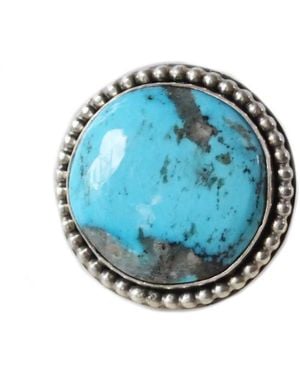 Glamrocks Jewelry Arizona Kingman Sterling Ring - Blue