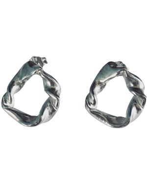 Mitsymay Jewellery Twists & Tangled Small Hoops - Blue
