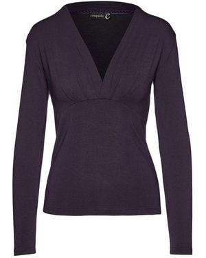 Conquista V-Neck Long Sleeve Top - Blue