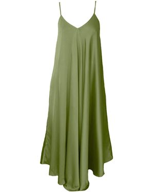 Janara Jones Satin Mariella Dress - Green