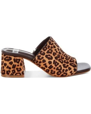 Rag & Co Carmila Square Toe Block Heels - Brown