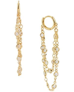 Saachi Glass Multi Layer Clear Earring - Metallic