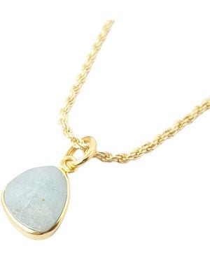 Harfi Statement Vermeil Plated Aquamarine March Birthstone Crystal Rope Necklace - Metallic