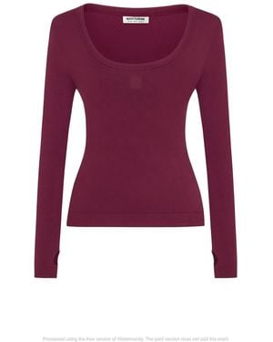 Nocturne Crew Neck Knit Blouse - Purple
