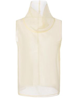 FRONT ROW SHOP Neutrals Silk Organza Turtleneck Top Butter - Natural