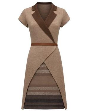 Conquista Cap Sleeve Dress - Brown