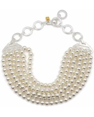 Michael Nash Jewelry Juliette Multi Strand Pearl Resin Necklace - Metallic