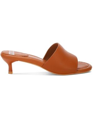 Rag & Co Vizzini Kitten Heel Sandals - Brown