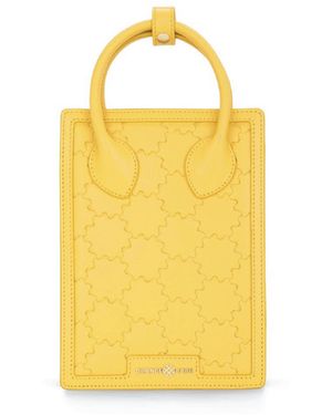 Orange Cube Quilted Impressions Mini Tote Bag - Yellow
