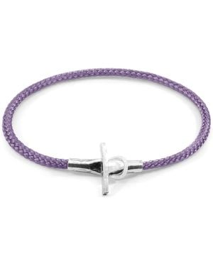Anchor and Crew Lilac Cambridge & Rope Bracelet - Metallic