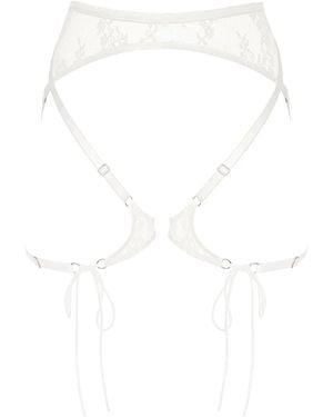 MONIQUE MORIN LINGERIE Moonstruck Lace Harness Crystal - White