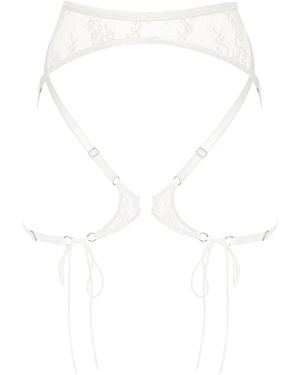 MONIQUE MORIN LINGERIE Moonstruck Lace Harness Crystal - White