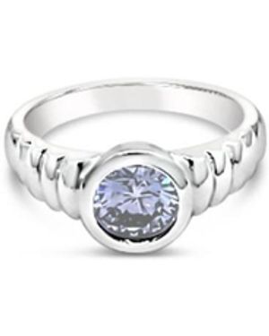 Lutiro Round Stone Ring - White