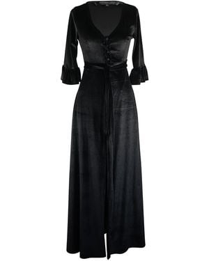Jennafer Grace Black Velvet Dressing Gown