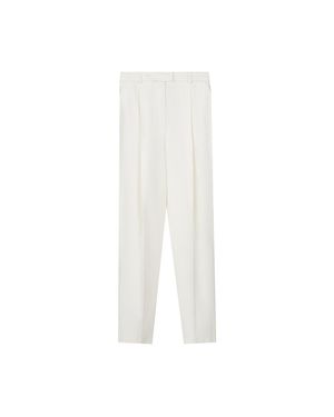 InAvati Tapered Ecru Trousers With Linen - White