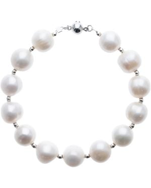 Silver Moon Sterling Bracelet With Pearls - Metallic