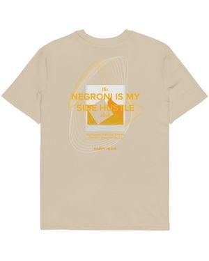 Anchor and Crew Neutrals Desert Dust Negroni Is My Side Hustle Club Organic Cotton T-Shirt - Natural