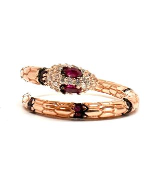 Black and Wild Snake Eyes Ring - Pink