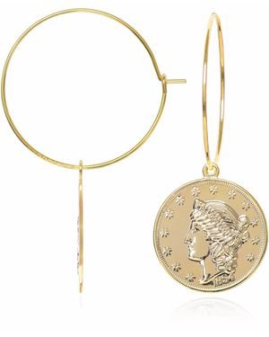 C.J.M Large Coin Earrings - Metallic