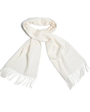 Bel Cashmere Cashmere Scarf With Fringes - White