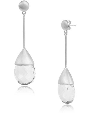 Moon London Icy Neutral Crystals Drop Earrings - White