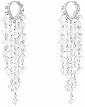 Chanel Joan Elkayam Dangle Beaded Huggie Earrings - White